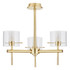 Spa Gene 3 Light Semi-Flush Ceiling Light Clear Glass and Satin Brass Main Image