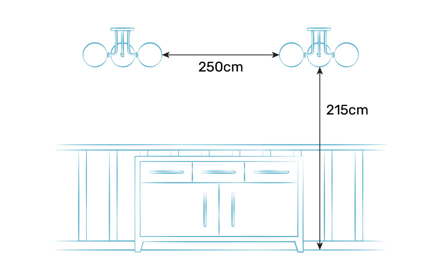 Flush and semi-flush lights in a hallway