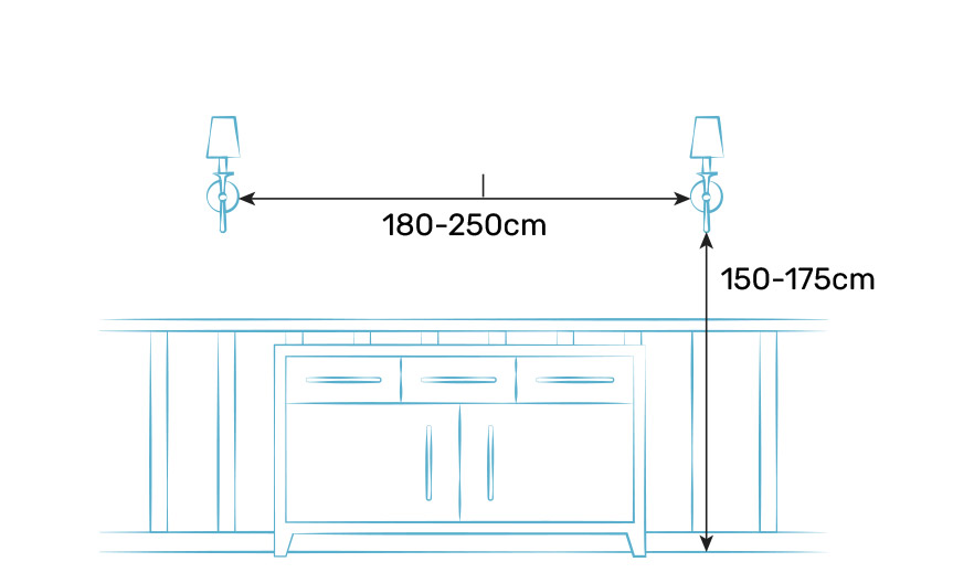 Wall lights in a living area or hallway