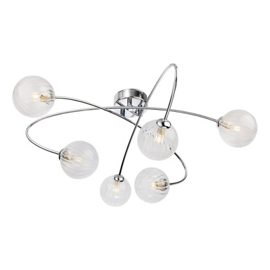 Firstlight Atom 6-Light Semi-Flush Ceiling Light Clear in Chrome ...