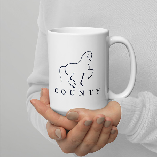 County White glossy mug