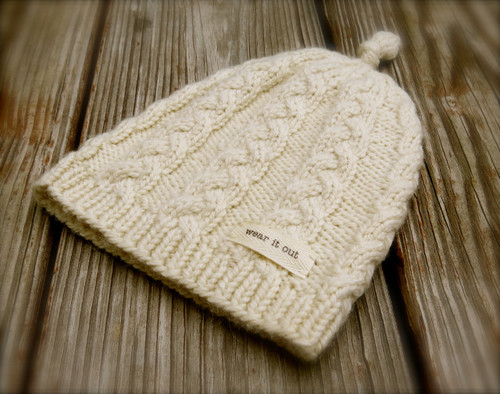 Knotted Cabled Cap  Pattern - PDF