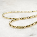 14k Gold Filled Bead Necklace: Luxe Chunky Statement Jewelry 4mm or 5mm