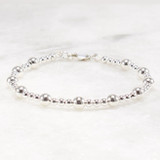 Sterling Silver Beaded Bracelet, 2.5mm 4.5mm