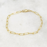 Gold Paper Clip Bracelet, Women's Stacking Bracelet, Dainty Delicate Layering Jewelry
