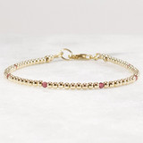 Garnet Bracelet, 14k Gold Filled Bracelet, Delicate Dainty Minimalist Thin Luxury Modern Jewelry, Everyday Layering Bracelet, Women's Gift