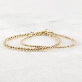 14k Gold Filled Bead Bracelet · 2.5mm or 3mm · Minimal Everyday Layering Bracelet