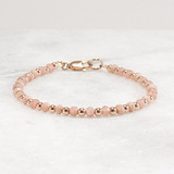 Rhodochrosite Bracelet, Rose Gold Bead Bracelet, Mineral Stone Womens Bracelet,  Pink Handmade Bracelet, 3mm Rhodochrosite Beads