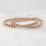 14k Rose Gold Filled Bead Bracelet, 3.5mm or 4.5mm, Stacking
