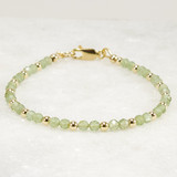 Green Apatite Bracelet, 14k Gold Filled or Sterling Silver