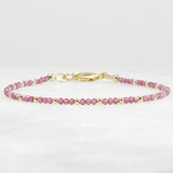 Rhodolite Garnet Bracelet, 14k Gold Filled, 2mm