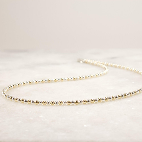 Mixed Metal Necklace, Gold and Silver Necklace, 3mm
