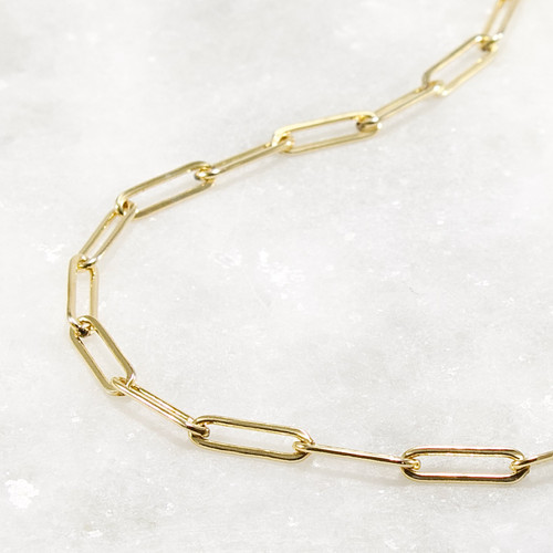 Gold Paper Clip Necklace, Large Link, 14k Gold Filled