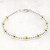 Sterling Silver Bead Bracelet, 14k Gold Accent Beads,  3mm and 5mm