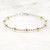 Sterling Silver Bead Bracelet, 14k Gold Accent Beads,  3mm and 5mm
