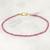 2mm Tiny Ruby Bracelet – Micro Fine Gemstone, Gold Filled or Silver