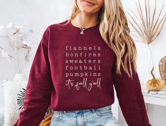 maroon long sleeve shirt with writing