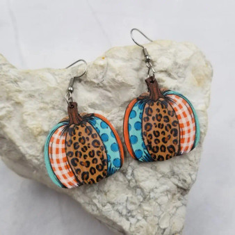 Animal Print Pumpkin Earrings