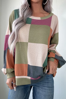 Color Block Loose Top