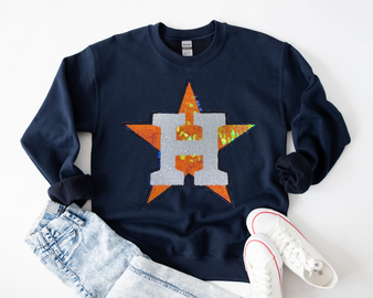 Astros Star Sequins Patch Shirt