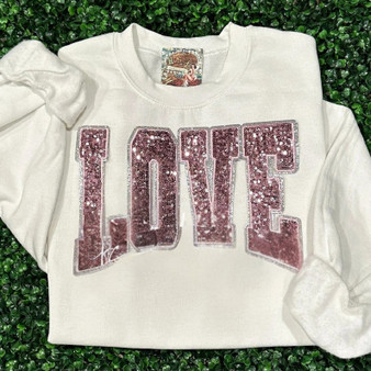 BIG LOVE Sequin  Patch Shirt