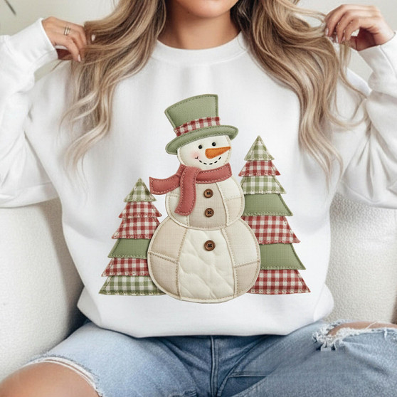 Patchwork Snowman Tee