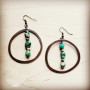 Turquoise and Copper Hoop Earrings