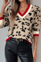 Leopard Print V-Neck Sweater