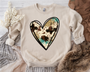 Cowhide Heart  tee