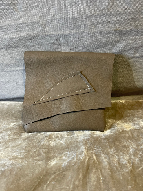 one of a kind taupe Italian leather wallet
