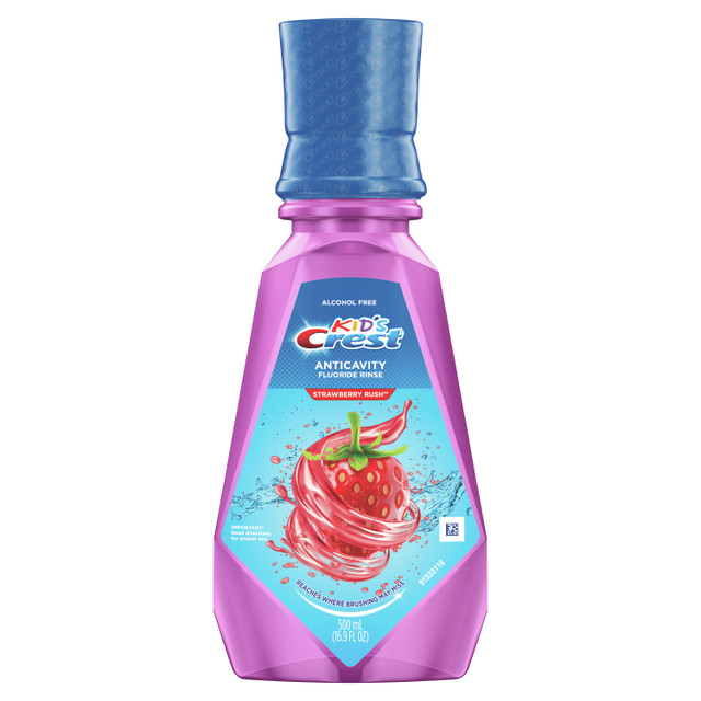 Strawberry kids-anticavity-alcohol-free-fluoride-rinse-bubblegum-rush