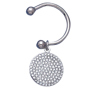 Silver Keychain with Round Swarovski Rhinestone Crystals