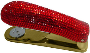 Genuine Swarovski Light Siam Crystal Covered Stapler