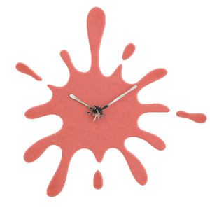 Modern Minimalist Red Ink Splash Silent Wall Clock (19.5 X 18.8)
