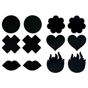Black (6 Pairs) Disposable Satin Nipple Cover Pasties