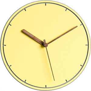 Modern Minimalist Silent Wall Clock Yellow Pastel Collection (Numberless Dial)