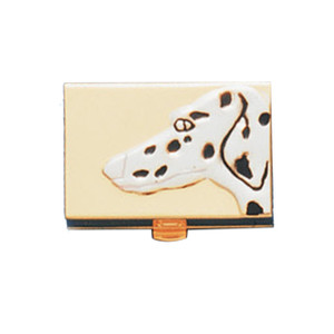Gold rectangle Purse with Dog Face Portable Travel Pill Box Pillbox