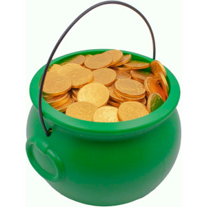 MADE IN USA Individually FoilWrapped Milk Chocolate Gold  2 lb Pot of Gold  Saint Patrick's Day