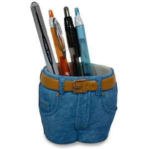 Ceramic Denim JeansShaped Pen Holder Cup & Desk Organizer