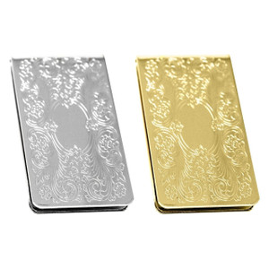 Set of 2 ChromePlated Stainless Steel Money Clip in Silver & Gold (Victorian Scroll)