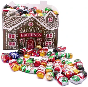 MADE IN USA Individually FoilWrapped Christmas Milk Chocolates (Assorted  2 lb) (Gingerbread House)
