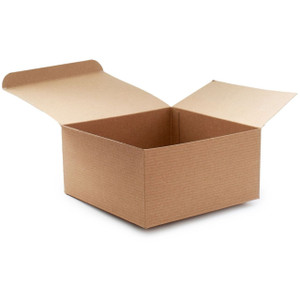 Made in USA 10Count Recycled Brown Kraft Gift Boxes (8" X 8" X 4") with Tuck Lids for Weddings, Crafting and Baking Packaging Needs