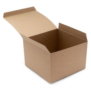 Made in USA 10Count Recycled Brown Kraft Gift Boxes (6" X 6" X 4") with Tuck Lids for Weddings, Crafting and Baking Packaging Needs