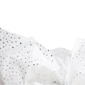 Made in USA 50 Sheet Hot Stamp Glitter Gift Tissue Paper Pack, 20" X 30" (Silver on White)