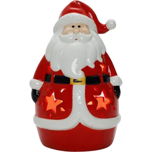 S7351 SANTA | Santa Ceramic Christmas LED Tabletop Lantern Statue