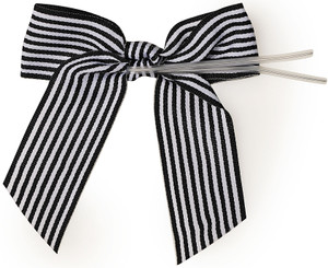 Pack of 24 Pre-Tied Striped Grosgrain 3" Gift Bows