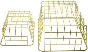 Set of 2 Nested Wire Basket Trays for Storage and Organizing