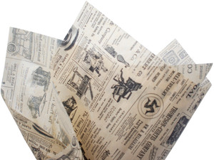 Made in USA 50-Sheet Classic Print Gift Tissue Paper Pack, 20" X 30"