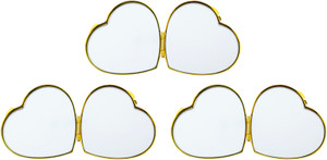 Set of 3 Slim Heart-Shaped Double Sided Magnifying Compact Mirrors