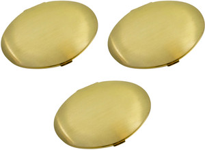 Set of 3 Double Sided Magnifying Compact Mirrors With Brushed Metal Finish
